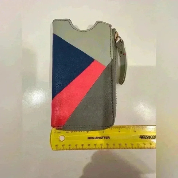 Fossil Multi Color Leather Cell Phone Wristlet Case Clutch Wallet Change Purse. - Picture 6 of 7